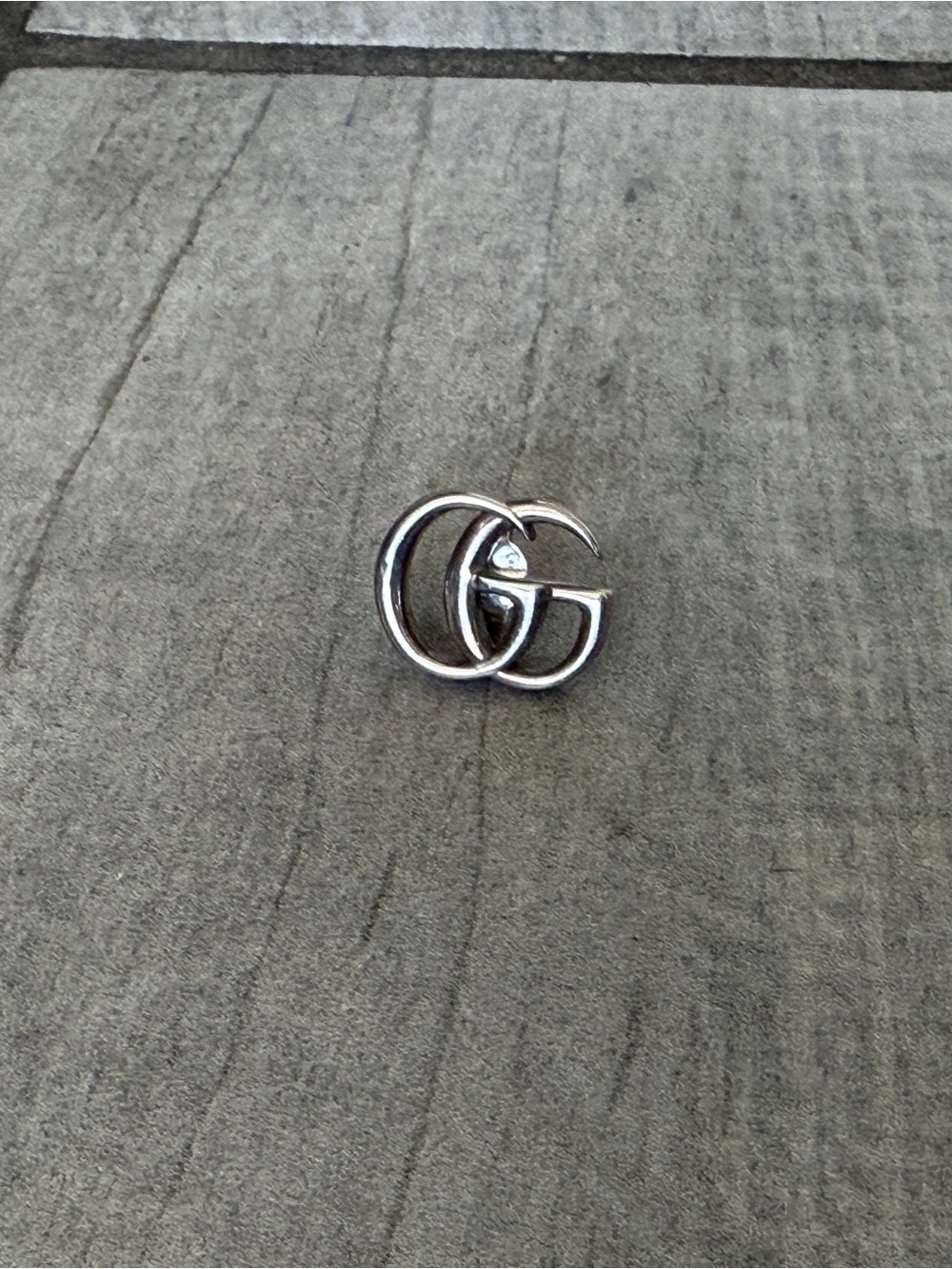 Gucci GG Marmont Sterling Silver Double G Single Stud Earring 925